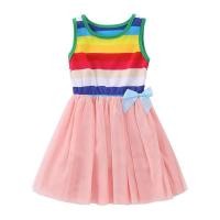 ราคา Babyonline Y276 A5 ชุดเดรสเสื้อกล้ามลายสายรุ้งกระโปรงผ้าชีฟอง (4037224729)