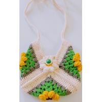 ราคา Crochet bag กระเป๋าสะพายพาดลำตัว ใส่่มือถือกระเป๋าสตางค์ของพกพาแบบมินิ น่ารักน่าใช้มากค่ะ งานถักเชือกฟอกลายดอกไม้ ดอกทานตะวัน มาใหม่ (20978184486)