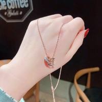 ราคา สร้อยคอ แหวนคู่ที่เรียบง่าย สร้อยคอเพชรหญิงเหล็กไทเทเนียมไม่ซีดจาง เรียบหรู ดูแพง ใส่แล้วไม่แพ้ (10429984433)