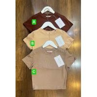 ราคา เสื้อครอปแขนสั้น สีพื้นผ้าเรย่อน เกรดผ้าเรย่อน สีสวยs1 (21443038817)