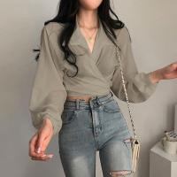 ราคา พร้อมส่งเสื้อเชิ้ตแขนยาว ดีเทลผูกโบว์หลังน่ารักๆ เสื้อเชิ้ตแขนยาวสไตล์เกาหลี มีบริการเก็บปลายทาง (17244216318)