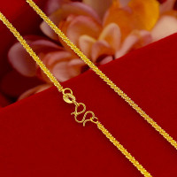 ราคา สร้อยคอทอง เหมือนแท้ 100 สร้อยทอง ทองโคลนนิ่ง ทองชุบ ทองปลอม ทองเคลือบแก้ว สร้อยทอง 45cm (21667257017)