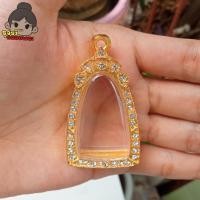 ราคา จัดส่งภายใน1วัน กรอบพระ กรอบพระชุบทองล้อมเพชร ใส่ทรงเตารีดพิมพ์ใหญ่ มีห่วงและยางรองแถมให้พร้อมใส่ (21456905440)