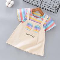 ราคา ชุดกระโปรงเด็ก ชุดเดรสเด็ก ขุดเเฟชั่นเอี๊ยมกระโปรง ลายสายรุ้ง เเ่ต่งหูกระต่ายที่อก สีครีม ขาว พร้อมส่งในไทย (21186272541)
