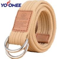 ราคา Yoomeeผ้าใบชายหญิงเข็มขัดหัวเข็มขัดห่วงคู่เข็มชัดทหารเข็มขัดทหารผู้ชายผู้หญิงธุรกิจสบายๆกางเกงคาวบอยเข็มขัด (3823226018)