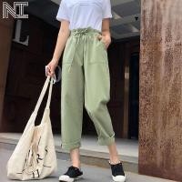 ราคา Laz Nigori ผู้หญิงเกาหลีกว้างหลวมๆเอวสูงกางเกงขาม้า (6837734556)