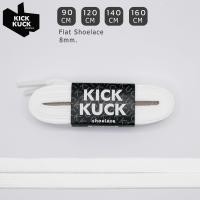 ราคา หนา2ชั้น ไม่บาง KICKKUCK คิกคัก เชือกรองเท้าสีขาว white แบบแบน FLAT ความยาว 90 120 140 160cm เสปคเดียวกับแบรนด์ (21647052170)
