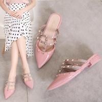 ราคา พร้อมส่ง รองเท้ามีส้นผู้หญิง หัวแหลม งานสวยมาก ดีไซส์ทรงหัวแหลมแต่งหมุด รุ่น X28 (4313844039)