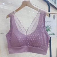 ราคา Sport Bra M790 สปอร์ตบราไซส์ใหญ่ สายแต่งลูกไม้ หวานๆ สำหรับสาวอวบ อก 38 52 (20577315775)