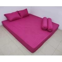 ราคา ผ้าปูที่นอนสีพื้นลายริ้วขนาด3 5 5 6ฟุต เฉพาะผ้าปู 1 ชิ้น (9357335419)