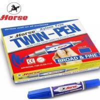 ราคา ปากกาเคมี 2 หัว ตราม้า ปากกาเคมี ตราม้า ปากกาเคมี 2 หัว 12ด้าม 1กล่อง มีให้เลือก 3สี (1964736767)