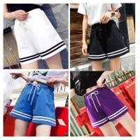 ราคา กางเกงขาสั้นสีพื้น เอวยางยืด แต่งแถบข้าง สไตส์เกาหลี สวมใส่สบาย (4907638764)