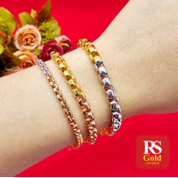 ราคา สร้อยข้อมือทองสามกษัตริย์ลายผ่าหวายมน 3K ความยาว 7 7 7 นิ้ว (20531150727)