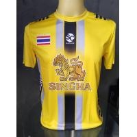 ราคา ใหม่ล่าสุด เสื้อกีฬาพิมพ์ลาย Suncolor SC004 SC005 สีเหลือง สวยสด ผ้าดี ใส่สบาย ไม่ต้องรีด (19684930505)