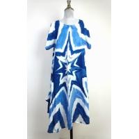 ราคา ชุดเดรสมัดย้อม ผ้ามัดย้อมทูโทน ชุด มัดย้อม คราม รอบอกเสื้อ 42 นิ้ว ย้อมสีคราม เดรสทรงยาว เน้นขายราคาถูก ใส่สบาย (16852163440)