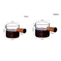 ราคา Alechaung แก้วตวงชงกาแฟ แก้วตวง แก้วชงกาแฟ พร้อมด้ามจับไม้ แก้วตวงสองปาก แก้วช็อต ถ้วยตวง 75ml 150ml แก้วชงน้ำขาย ที่ตีฟองนมสด Measuring Cup (21744884154)