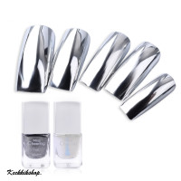 ราคา ยาทาเล็บกระจก สีทาเล็บกระจก ยาทาเล็บ สีทาเล็บ Set 2 ขวด 7 ml สี silver สีธรรมดาไม่ต้องอบ (10260850994)