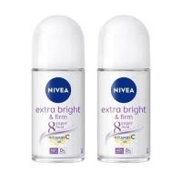ราคา Nivea นีเวีย โรลออน 50 ml x 2 เอ็กซ์ตร้า ไวท์เทนนิ่ง ระงับกลิ่นกาย สำหรับผู้หญิ (21563255513)