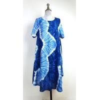 ราคา ชุดเดรสมัดย้อม ผ้ามัดย้อมทูโทน ชุด มัดย้อม คราม รอบอกเสื้อ 42 นิ้ว ย้อมสีคราม เดรสทรงยาว เน้นขายราคาถูก ใส่สบาย (16852163439)