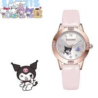 ราคา นาฬิกาข้อมือ Sanrio Hello Kitty สำหรับเด็กผู้หญิง Kuromi mely cinnamoroll เพชรสายนุ่มหนังนาฬิกาคุณภาพสูงหน้าปัดกลมสำหรับนักเรียน (19831289286)