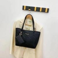 ราคา กระเป๋าสะพายไหล่คล้องแขน หนัง PU ความจุขนาดใหญ่ มี2ใบ ขนาดพกพา (21650028062)
