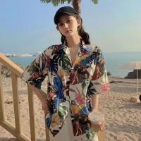 ราคา เสื้อเชิ้ตแฟชั่นพิมพ์ลายใบไม้ ฮาวายสไตล์เกาหลี ใส่ได้ทั้งผู้หญิงและผู้ชาย (21564573776)