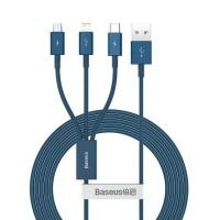 ราคา Baseusสายชาร์จ3in1 สายชาร์จเร็ว สายชาร์จ3หัว 3แบบในสายเดียวแอนดรอยด์ Micro Usb ไอโฟน Type c Baseus Kevlar 3in1 USB Cable Multi port ยาว1 2เมตร (18794262335)