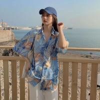 ราคา เสื้อเชิ้ตแฟชั่นพิมพ์ลายใบไม้ ฮาวายสไตล์เกาหลี ใส่ได้ทั้งผู้หญิงและผู้ชาย (21564573790)