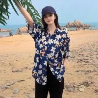 ราคา เสื้อเชิ้ตแฟชั่นพิมพ์ลายใบไม้ ฮาวายสไตล์เกาหลี ใส่ได้ทั้งผู้หญิงและผู้ชาย (21564573783)