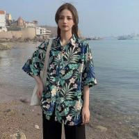 ราคา เสื้อเชิ้ตแฟชั่นพิมพ์ลายใบไม้ ฮาวายสไตล์เกาหลี ใส่ได้ทั้งผู้หญิงและผู้ชาย (21564573767)