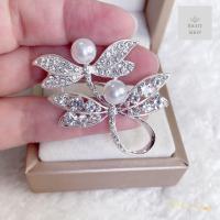 ราคา เข็ดกลัดมุกประดับเพชรทรงแมงปอคู่ (19895758937)