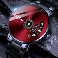 ราคา Original stainless steelleather luxury fashion waterproof black watch mens luminous Korean version quartz Swiss watch (21031631297)