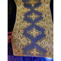 ราคา สไบสีทองดิ้นทอง สไบกากเพชร ราคาต่อเมตร สั่งมากกว่า1 เมตรตัดยาว (19838415111)