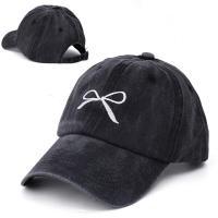 ราคา หมวกแก็บผู้หญิงหญิงสาวปักลายโบว์หวานหมวกอเนกประสงค์สปริงหมวกเบสบอลผ้ายีนส์ซักหมวกป้องกันแดดปรับได้สไตล์ภาพติดด้านหลัง (21506415980)