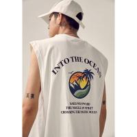 ราคา MNO 9 shoulder vest B21 เสื้อแขนกุด สกรีนลายชายหาด เสือยืดชาย เสื้อกล้ามชาย ผ้านุ่ม สกรีนลายสวย สกรีนอกซ้าย (21289937784)