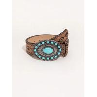 ราคา เข็มขัด PU เข็มขัดสีเทอร์ควอยซ์สไตล์วินเทจสีน้ำตาลเข้มลายนูนเข็มขัดสไตล์วินเทจเข็มขัดกางเกงยีนส์คลาสสิกสำหรับผู้หญิง (21170691992)