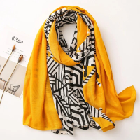 ราคา ผ้าพันคอแฟชั่นพิมพ์ลายเรขาคณิตผ้าฝ้ายผ้าวิสคอสกันแดดผ้าคลุมไหล่มุสลิมฮิญาบผ้าคลุมไหล่ยาวสง่างามสำหรับผู้หญิงขนาด180 90ซม (21529007393)