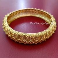 ราคา กำไลข้อมือลายไทยโบราณ ราคาต่อ 1 วง สีทองลงยา งานสวยอย่างดี เครื่องประดับชุดไทย กำไลข้อมือรุ่น 20229 (21439420206)