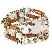 ราคา LEMOER กำไลกำไลข้อมือสวยๆยางยืดประดับลูกปัดหลายชั้นสไตล์ชาติพันธุ์โบฮีเมียนสำหรับผู้หญิงกำไลลูกปัด Fimo แบบยืดได้ (19064535826)