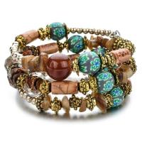 ราคา LEMOER กำไลกำไลข้อมือสวยๆยางยืดประดับลูกปัดหลายชั้นสไตล์ชาติพันธุ์โบฮีเมียนสำหรับผู้หญิงกำไลลูกปัด Fimo แบบยืดได้ (19064535829)