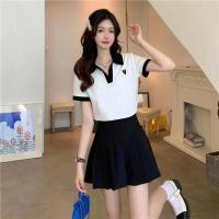 ราคา เสื้อโปโลคอวี เสื้อครอป แขนสั้นหน้าไหล่ เสื้อแฟชั่นผู้หญิงเสื้อ Outfits Clothing คอปก Shirt (21581540636)