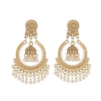 ราคา LEMOER ต่างหู Jhumka ประดับลูกปัดไข่มุกแบบชาวเตอร์อินเดียต่างหูห้อยระย้าสีทองทรงกลมต่างหูระย้าประดับลูกปัด2024วินเทจเครื่องประดับ Brinsos (21521625251)
