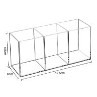ราคา 3 Holes 3 Holes Transparent Cosmetic Acrylic Box Makeup Brush Tool Storage Rack Case Students Stationery Pencil Holder Table Organizer (20457814593)