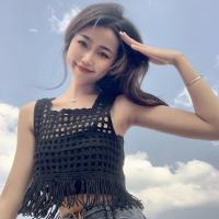 ราคา AM888 เสื้อกล้ามผ้าถักโครเชต์ลายตารางซีทรู เสื้อกล้ามไหมพรม S014 (19743256520)