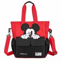 ราคา A t a กระเป๋าสะพายไหล่ กระเป๋านักเรียน ผ้าแคนวาส ขนาดใหญ่ จุของได้เยอะ ลายมิกกี้เมาส์ สําหรับนักเรียน (19836736327)