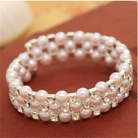 ราคา สร้อยข้อมือแบบเกลียวประดับเพชรมุกหลายชั้นแฟชั่นแถบรัดข้อมือแถบรัดข้อมือยางยืดสำหรับผู้หญิง (20905307215)