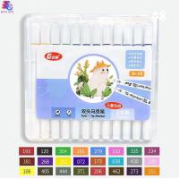 ราคา สีเมจิก ปากกาเมจิก ปากกาเมจิกสองหัว 12 18 24 36 สี ปากกาสีน้ำ แบบพกพา ปากกาเมจิกพร้อมกล่องล็อค ปากกามาร์กเกอร์ สีสดใส (21396881519)