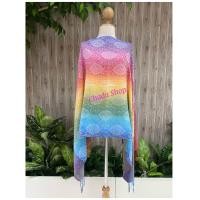 ราคา ผ้าคลุมไหล่ ผ้าพันคอ ลายไทย ลายรุ้ง ผ้าชายทะเล สีสันสดใส ลวดลายสวยงาม เนื้อนุ่ม เบาบาง ผืนใหญ่ คลุมสบาย พร้อมส่ง (20288687844)