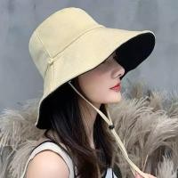 ราคา หมวกกันแดด หมวกปีกกว้าง หมวก บั กเก็ต ใส่ได้ 2 ด้าน มีเชือกรัดใต้คาง (21399291858)