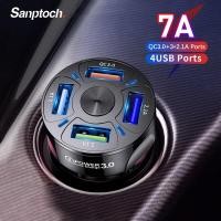 ราคา Sanptoch 35W ที่ชาร์จแบตในรถ4พอร์ต USB 7A Fast ตัวชาร์จไฟสำหรับ iPhone โทรศัพท์โทรศัพท์มือถือ In ที่ชาร์จแบตในรถอะแดปเตอร์ชาร์จในรถยนต์ (9717891351)